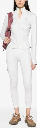 adidas by Stella McCartney Leopard-Print High-Neck Sweatshirt - White