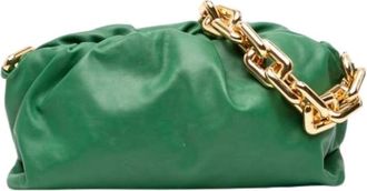 Bottega Veneta Pre-owned Chain Pouch - Dames - Vintage Clutch - Groen - ONE Size - Leer - Vintage