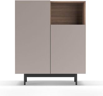 HERDASA Mueble Aparador En Melamina, Colecci&oacute;n Printed (602-1), Con 2 Puertas, En Nogal Y Arena