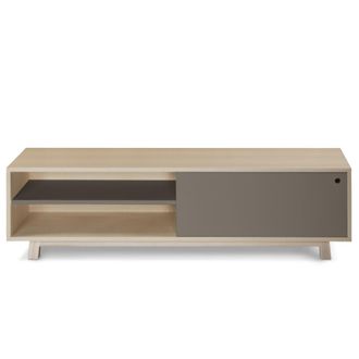 Mon Petit Meuble Fran&ccedil;ais Mueble tv 1 puerta corredera l. 100 cm, fresno