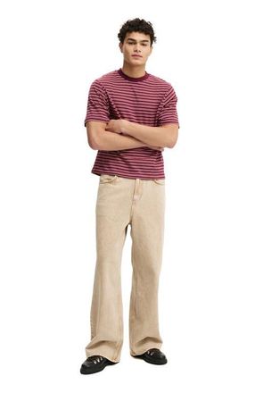 Cotton On Mens Cropped Fit T-Shirt in Velvet Plum Vintage Rose at Nordstrom, Size X-Large