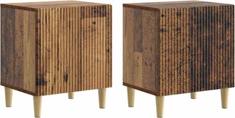 vidaXL Armario De Noche 2 Uds. Madera Envejecida 43 X 34,5 X 50 Cm Vidaxl
