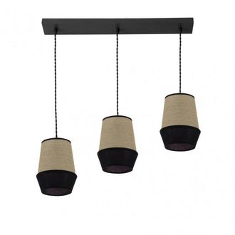 Fabrilamp Lampara Lineal 3 Luces Campana Saco/negro Regulable - Fabrilamp