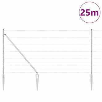 Berkfield Home Modern Field Fence 1.2x25 m Galvanised Steel in Silver
