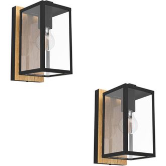 Loops 2 PACK Stylish Modern Black & Brown Wall Light for Indoor Spaces