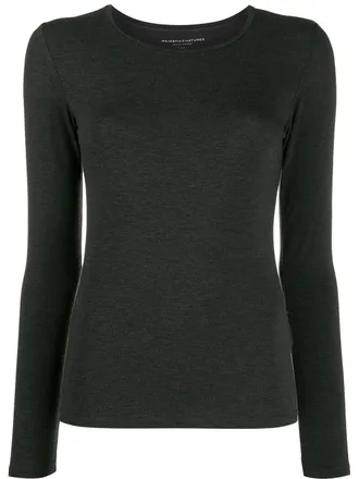 Majestic Filatures fine knit jumper - women - Spandex/Elastane/Viscose - 3 - Grey