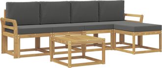 vidaXL Conjunto De Sof&aacute;s De Exterior 6 Uds. Blanco Y Antracita Vidaxl