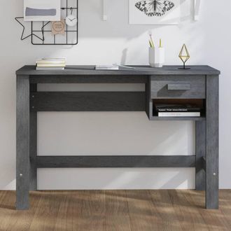 vidaXL Escritorio Hamar Madera Maciza Pino Gris Oscuro 110x40x75 Cm Vidaxl