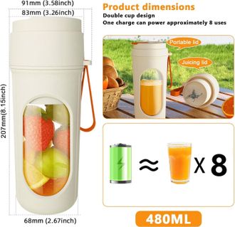 OEM Batidora Port&aacute;til Para Batidos, Batidora Port&aacute;til De 450 Ml Con 12 Cuchillas De Acero Inoxidable, Mini Batidora Para Batidos, Batidora De Pie Usb Pequ