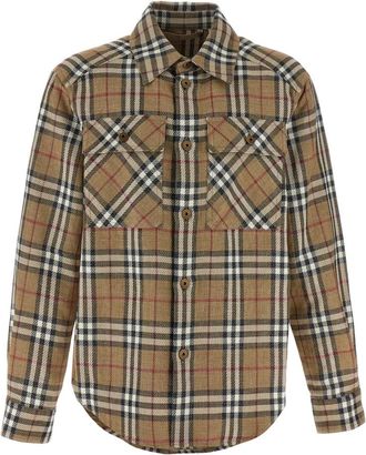 Burberry Oversized Fit Check Katoen-Linnen Shirt - Heren - Casual Overhemden - Veelkleurig - L - Katoen - Overhemden