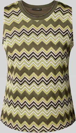 Comma Stricktop mit Lochmuster in Gruen, Größe 34