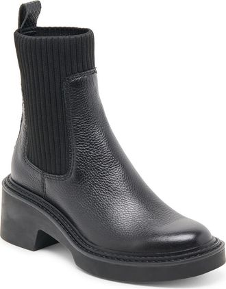 Dolce Vita Hilora Water Resistant Chelsea Boot in Black Leather H2O at Nordstrom, Size 8.5