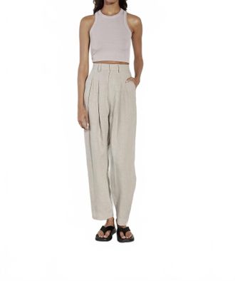 Enza Costa Silk Knit Cropped Bold Sheath Tank In Quartz