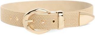 Steve Madden Woven Faux Raffia Overlay Belt in Tan at Nordstrom Rack, Size X-Large
