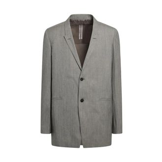 Rick Owens Blazers, male, Gray, Size: L Concordian Jacket