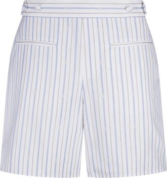 Alexander McQueen Korte Broeken, Heren, Wit, L, Gestreepte Bermuda Shorts met Skull Motif