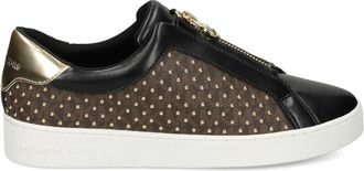 Michael Michael Kors Keaton sneakers met rits en studs - Bruin