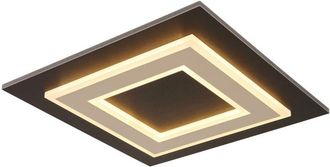 Globo Lighting Lámpara de techo LED semiempotrada integrada de 32 cm, color negro mate, 3000 K