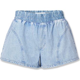 Rag & Bone rb Miramar Flyweight Trompe lOeil Faux Denim Shorts in Shaler at Nordstrom, Size X-Small