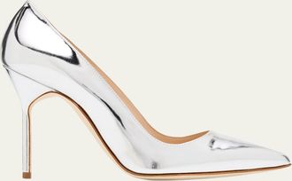 Manolo Blahnik 105mm BB Metallic Leather Pumps