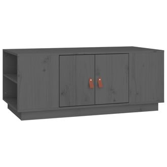 vidaXL Mesa De Centro De Madera Maciza De Pino Gris 100x50x41 Cm Vidaxl