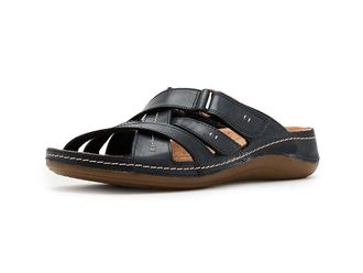 Clarks Cecily Slide Womens Sandals Black Leather : 9.5 B - Medium