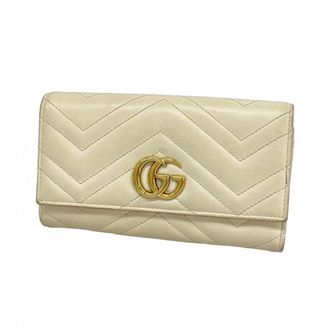 Gucci Ivory Leather Long Wallet (Bi-Fold) (Pre-Owned)