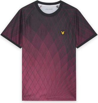 Lyle & Scott Geometric Printed Football T-Shirt - Heren - T-shirts - Rood - S - Tops