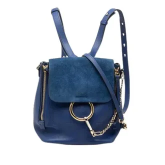 Chlo&eacute; Pre-owned Backpacks, female, Blue, Size: ONE SIZE Pre-owned Faye Backpack