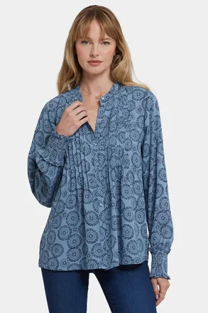 NYDJ Gepailleerde Boerenblouse | Regen Tuin
