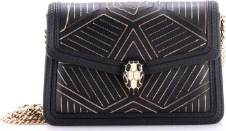 Bulgari Serpenti Diamond Blast Shoulder Bag Embellished Leather Mini