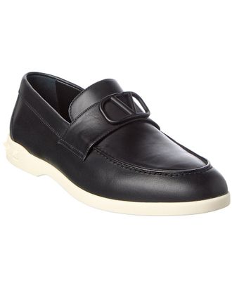 Valentino Vlogo Leather Loafer