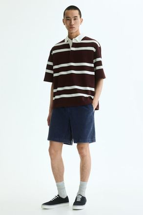 H&M Loose-fit Corduroy Shorts in Dark Blue at Nordstrom, Size X-Large