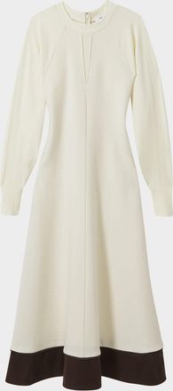 Reiss Caprice Contrast-Hem Midi Sweater Dress