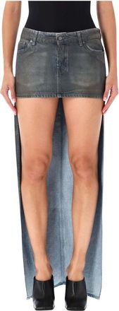 7 For All Mankind Falda Mini Asim&eacute;trica Nolita - Skirts - Mujer - Gris - W28