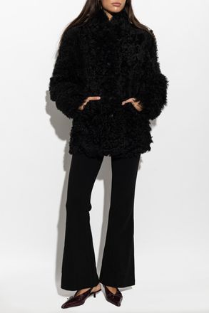 By Malene Birger Reversible Sheepskin Coat Adeline, Womens, Black