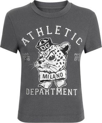 Dolce & Gabbana T-shirt in cotone con stampa grafica - Grigio