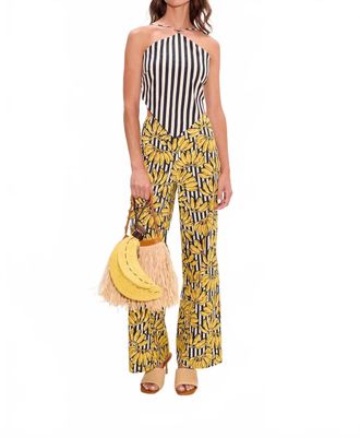 Simon Miller Pia Poplin Pant In Banana Stripe