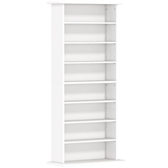 HOMCOM Estanter&iacute;a para cds 58x24x126.3 cm blanco