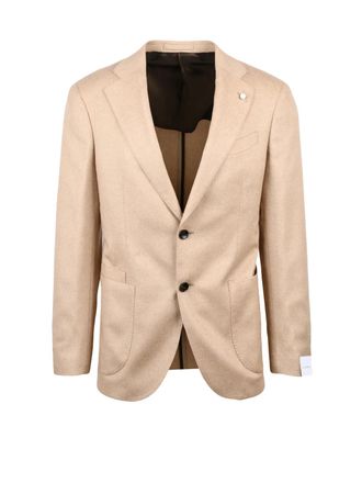 Lubiam Round Silk-Cashmere Jacket with Button Closure and Notch Lapel