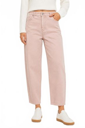 Kancan Ultra High Rise Slim Barrel Fit Jeans In Dusty Pink