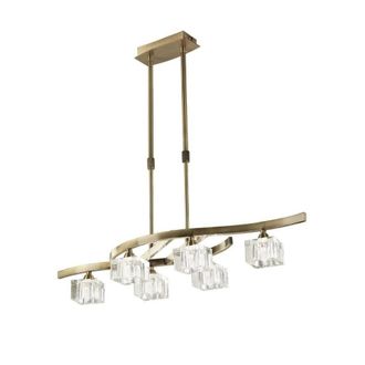 Netlighting Cuadrax Telescopic Semi Flush 6 Light G9 Antique Brass in Bronze