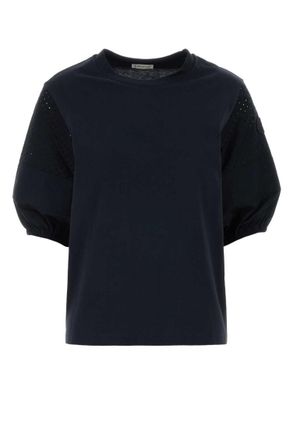 Moncler Black Solid Crew Neck T-Shirt