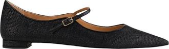 Arteana Womens Genova Mary Jane Raffia Flat In Black