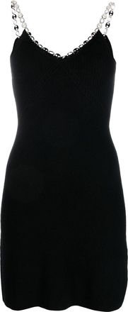 Paco Rabanne chain-straps mini dress - women - Merino/Elastane - M - Black