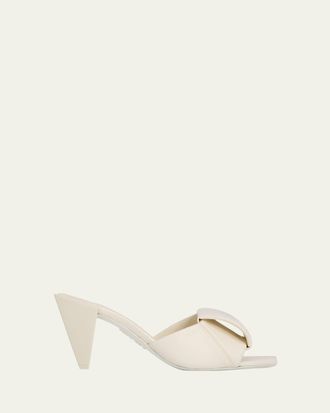 Loewe 85mm Origami Leather Slide Sandals