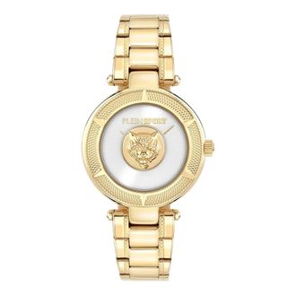 Philipp Plein Analoog horloge met 3D-tijgerkop - Dames - Horloges - Geel - ONE Size - Accessoires