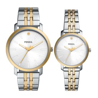Fossil Mens Lux Luther Three-Hand, Stainless Steel Watch, BQ2467SET