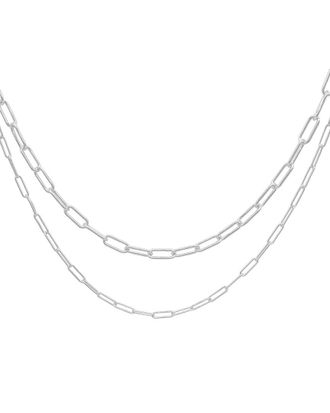 Adornia Adornia Silver Plated Paper Clip Chain Necklace