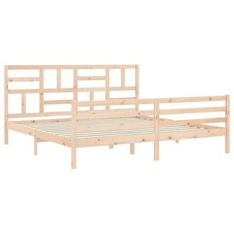 Berkfield Home Beautiful Bed Frame without Mattress 200x200 cm Solid Wood in Light Tan